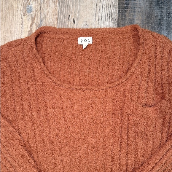 POL Rust Ribbed Crew Neck Sweater - Picture 2 of 6